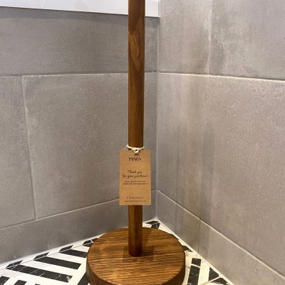 Eco-Friendly Reclaimed Wood Toilet Paper Stand – Rustic Bathroom Accessory